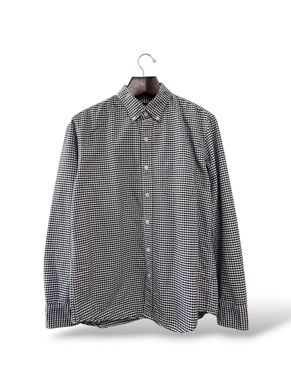 J.Crew Factory Blue & White Gingham Casual Button-Down Shirt, L